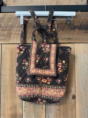 Vera Bradley Chocolat Pattern Drawstring Backsack